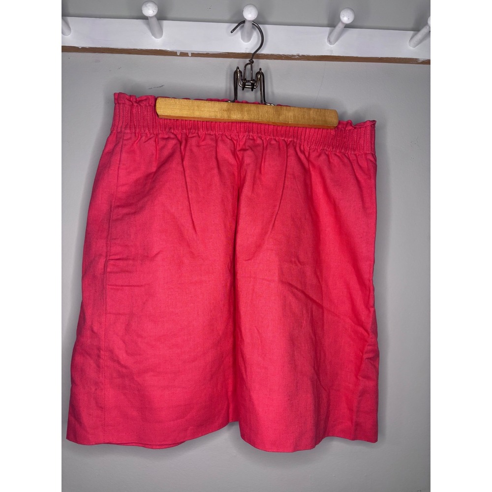 J.Crew Pink Coral Linen Blend Smocked Waist Mini Skirt‎ Size 6 NEW